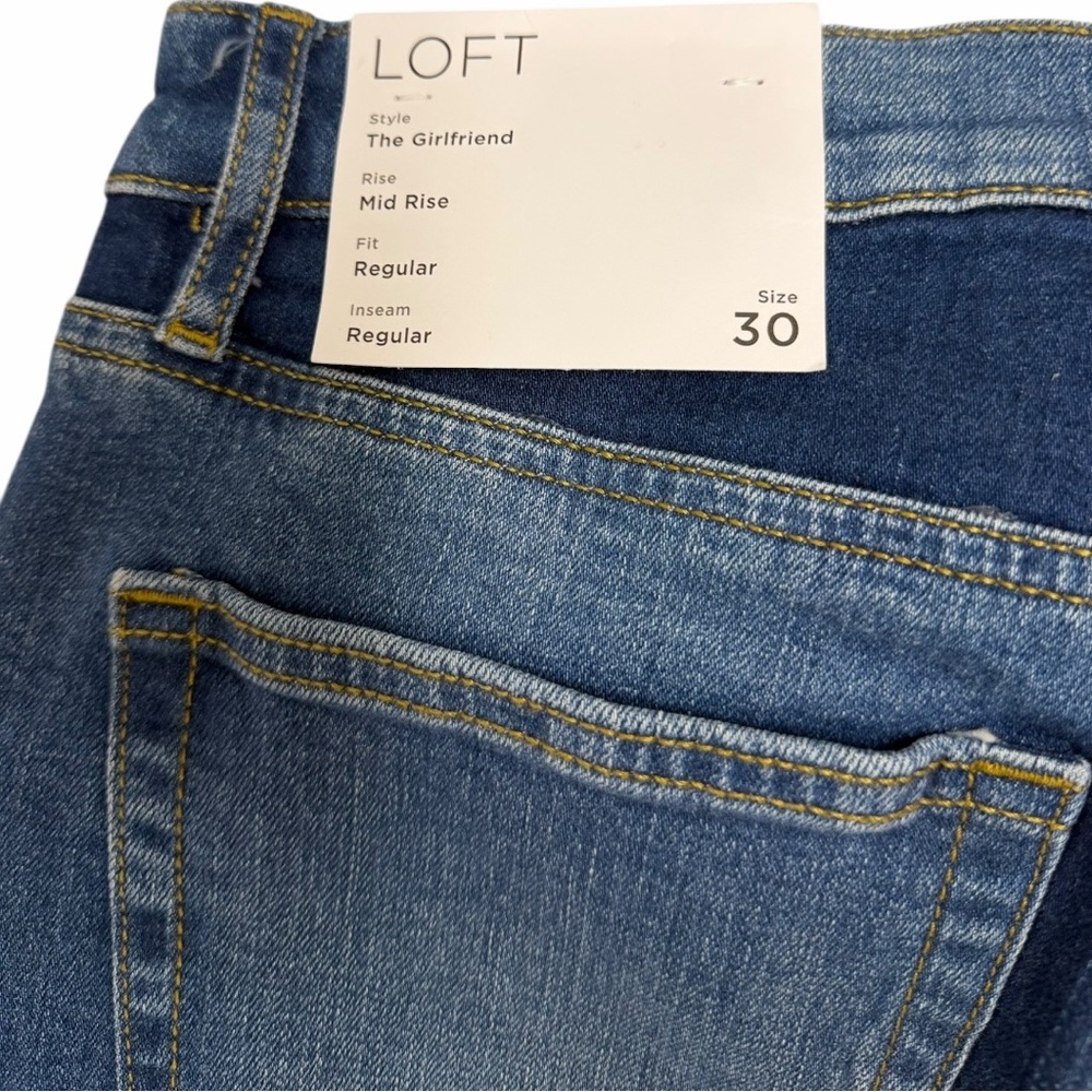 LOFT Boyfriend Patchwork The Girlfriend Jeans Siz… - image 2
